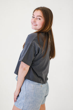 Nashville Cropped Top in Charcoal