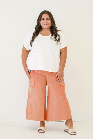 Crazy for You Wide Leg Pants in Faded Rust