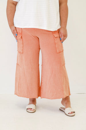 Crazy for You Wide Leg Pants in Faded Rust
