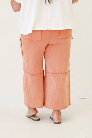Crazy for You Wide Leg Pants in Faded Rust