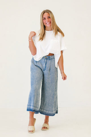 Sunny Days Wide Leg Pants in Denim