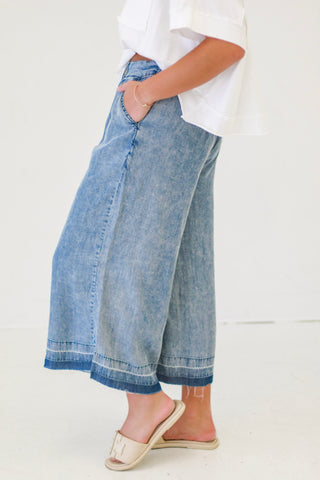 Sunny Days Wide Leg Pants in Denim