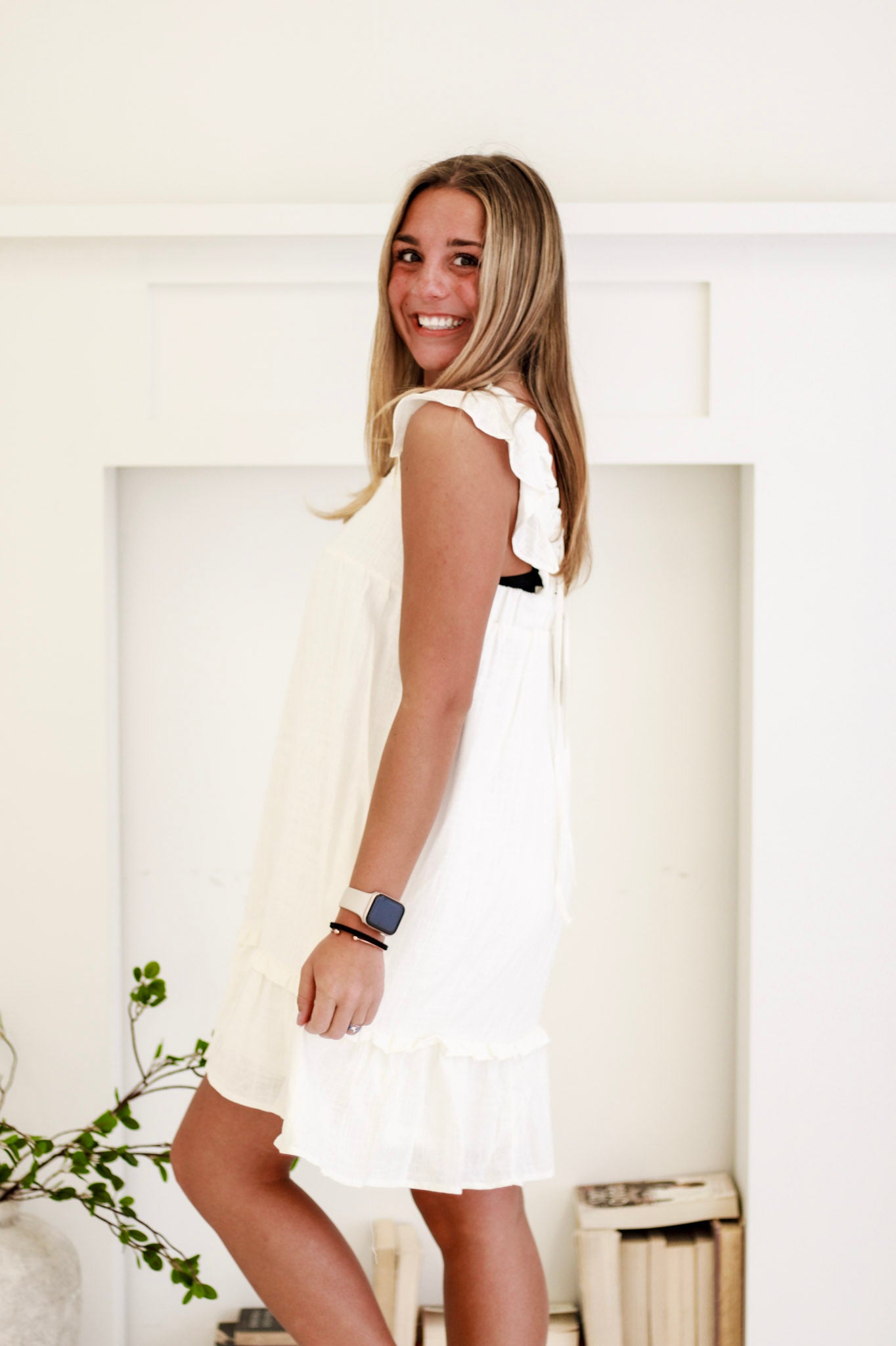 Flowy and Free Ruffled Linen Mini Dress Flowy and Free Ruffled Linen Mini Dress