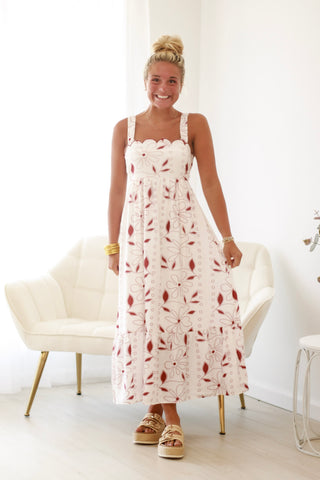 Pretty Things Floral Dress in Burgundy