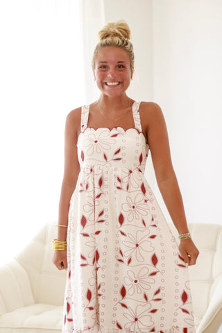 Pretty Things Floral Dress in Burgundy