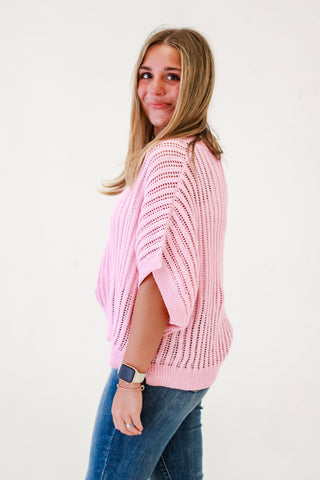 Weekend Wanderlust Loose Fit Dolman Sleeve Top in Pale Pink