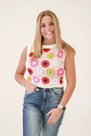 Crocheted with Love Floral Top