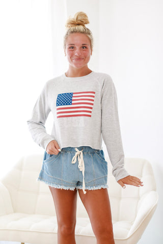 Flag Day Cropped Pullover