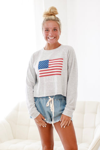 Flag Day Cropped Pullover