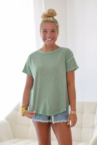 Everyday Basic Tee in Dusty Sage