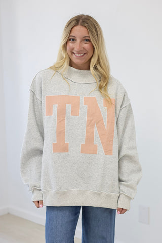 TN Stripe Mock Neck Pullover