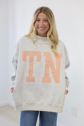TN Stripe Mock Neck Pullover