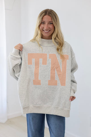 TN Stripe Mock Neck Pullover