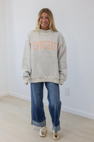 Tennessee Embroidered Mock Neck Pullover