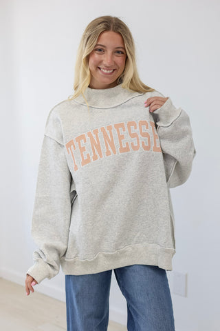 Tennessee Embroidered Mock Neck Pullover