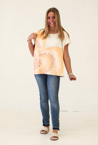 Summer Heart Tee in Cream