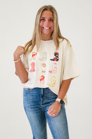 Better in Boots Top in Oatmeal