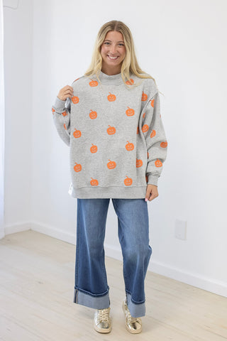 Halloween/Pumpkin Craze Mock Neck Pullover