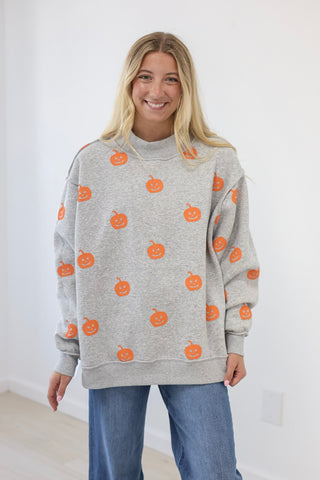 Halloween/Pumpkin Craze Mock Neck Pullover