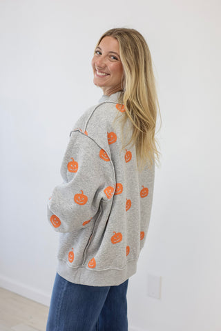 Halloween/Pumpkin Craze Mock Neck Pullover