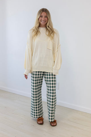Run Away With Me Gingham Pants in Hunter Green