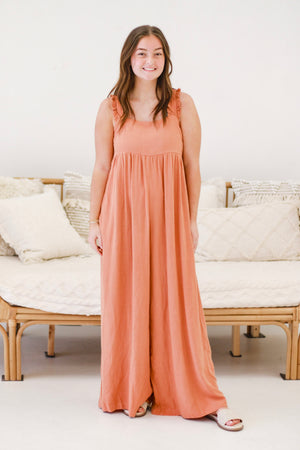Outdoor Events Wide Leg Jumpsuit in Ginger