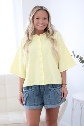 Sunshine in my Pocket Button Up Top