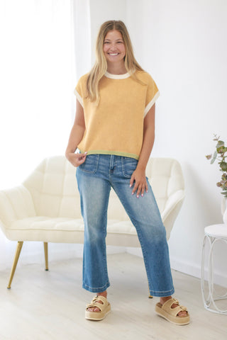 Light Up Your Life Sweater Top in Sunflower Gold