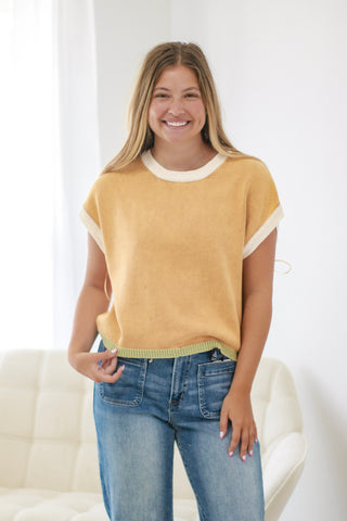 Light Up Your Life Sweater Top in Sunflower Gold