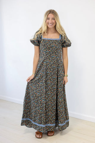 Fall Garden Floral Maxi Dress