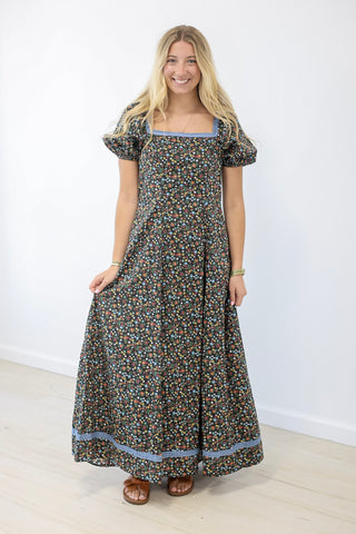 Fall Garden Floral Maxi Dress