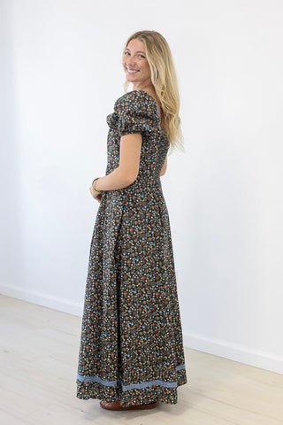 Fall Garden Floral Maxi Dress