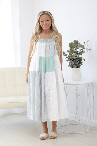Wonderful Whirlwind Mixed Print Dress