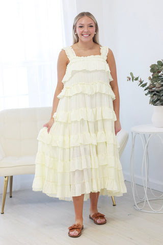 A Moment in Time Tiered Dress in Ivory