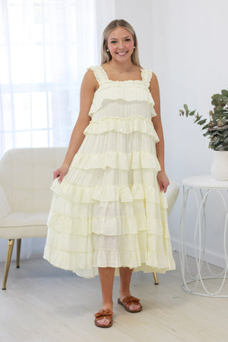 A Moment in Time Tiered Dress in Ivory