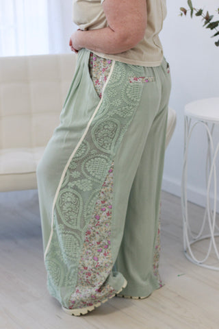Blue Lagoon Floral Print Pants