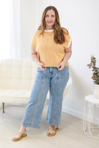 Light Up Your Life Sweater Top in Sunflower Gold