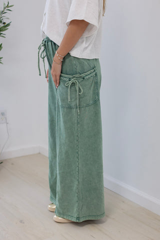 Finally Found You Mineral Wash Pants in Pine Green