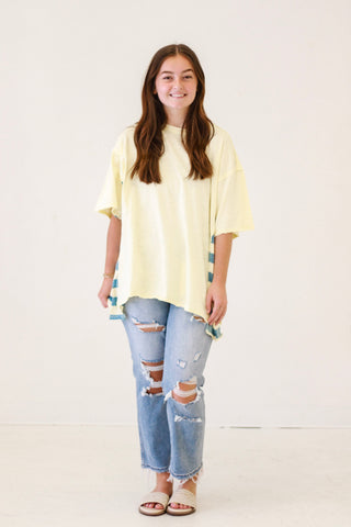 Contemporary Chic Side Piecing Tee in Cream by Oli & Hali
