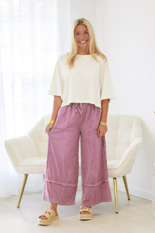 Stand Up Gal Wide Leg Pants in Wild Berry