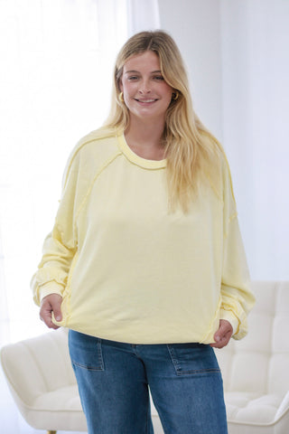 In The Thick of It Pullover in Lemon