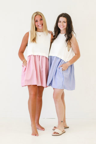 On the Pier Tank Dress in Blue