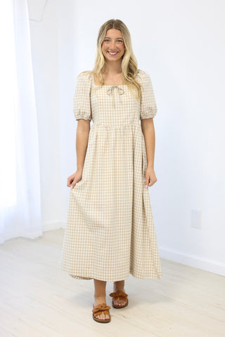 Sweet Gingham Midi Dress