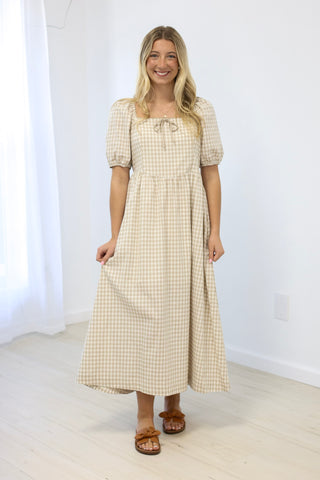 Sweet Gingham Midi Dress