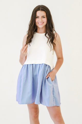 On the Pier Tank Dress in Blue