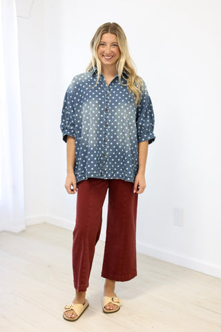 Spotted Your Way Denim Top