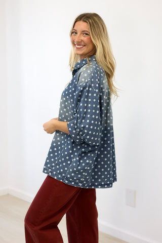 Spotted Your Way Denim Top