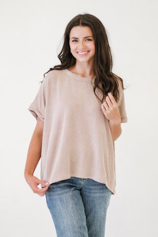 Summer Lovin Short Sleeve Top in Coco