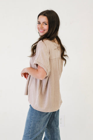 Summer Lovin Short Sleeve Top in Coco