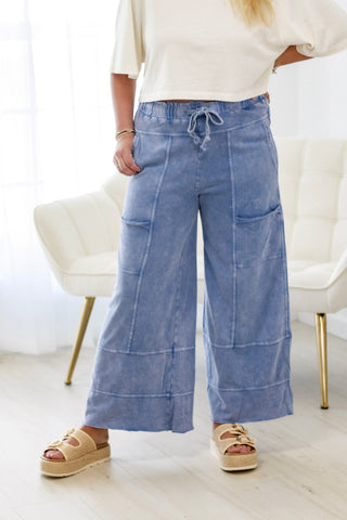 Stand Up Gal Wide Leg Pants in Misty Blue